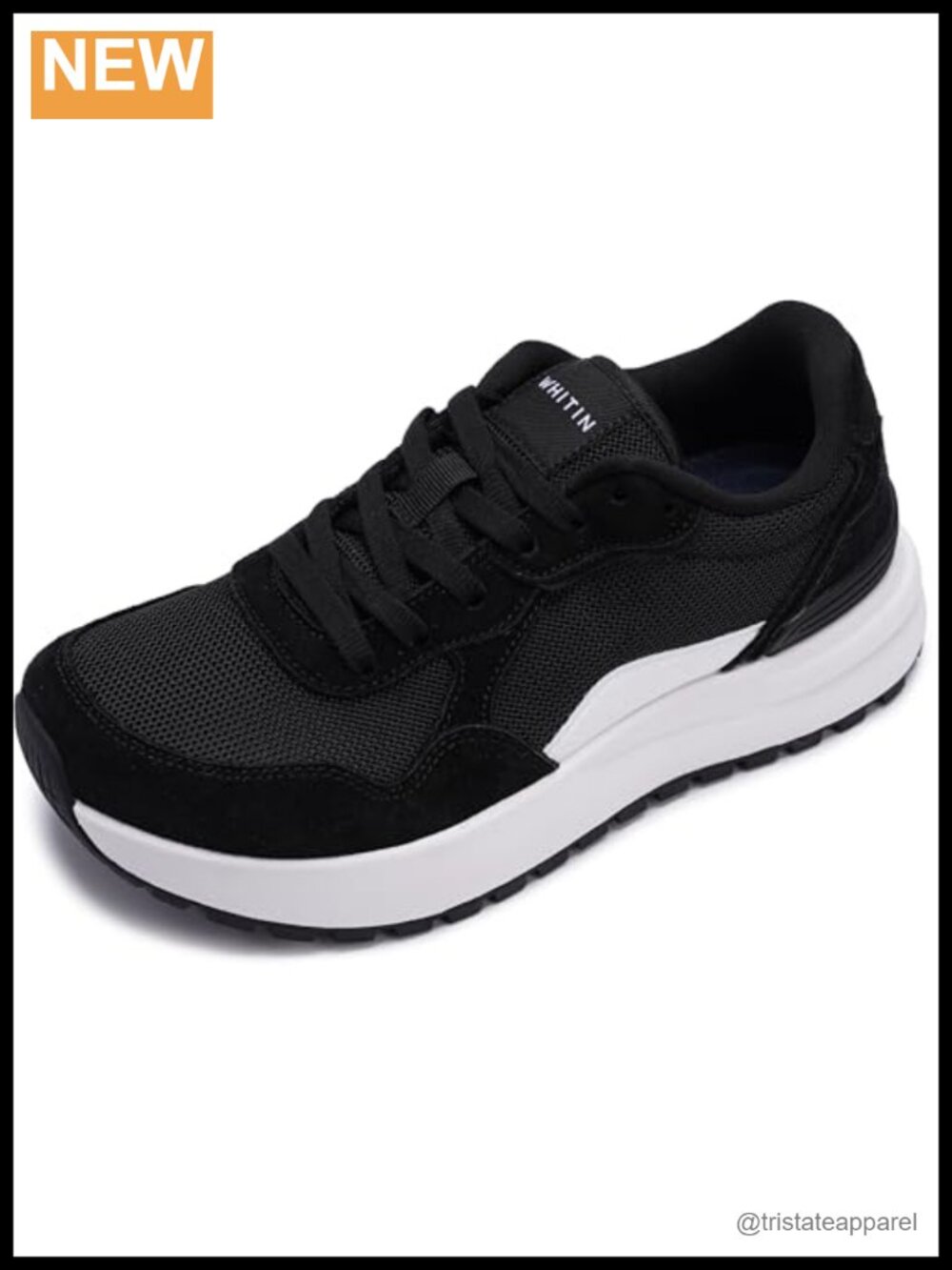 Wide Toe Box Walking Shoes Cushioned EVA Midsole Mesh Lace-Up Athletic